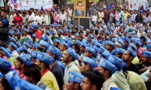 OBC reservation in NEET Bhim Army protest in front of OBC Commission