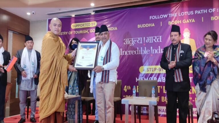 Rajendra Pal Gautam honoured with Lord Buddha India Peace & Tourism Mitra Award