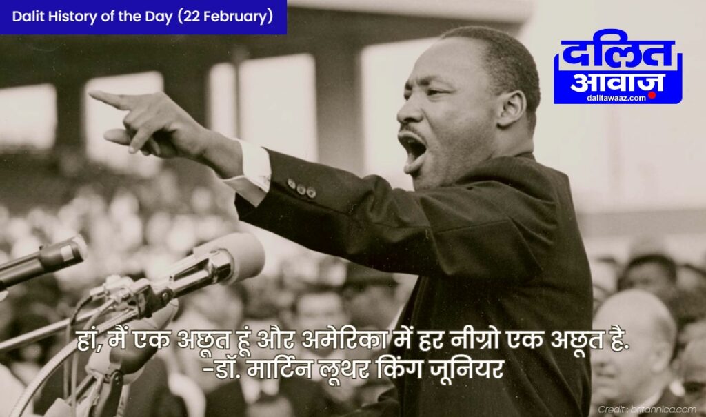 Dalit History of the Day 22 February Kerala school principal presented Martin Luther King Jr as an untouchable